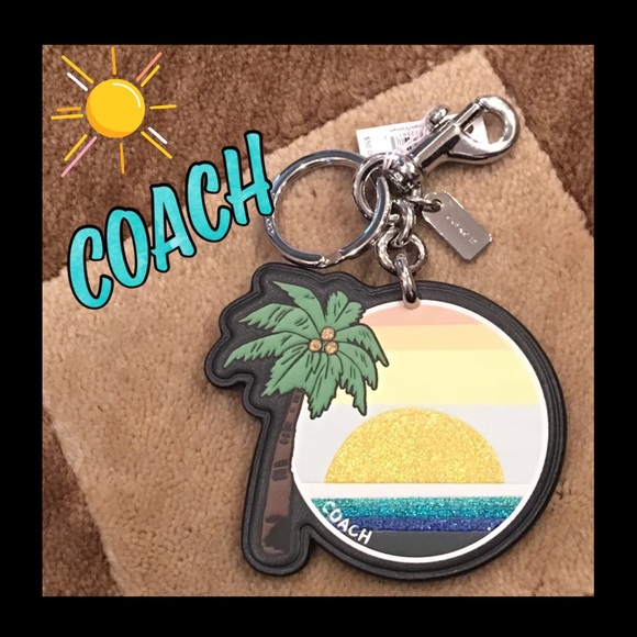 Coach Accessories - 🏝FINAL🏝COACH palm tree sunset keychain-bag charm